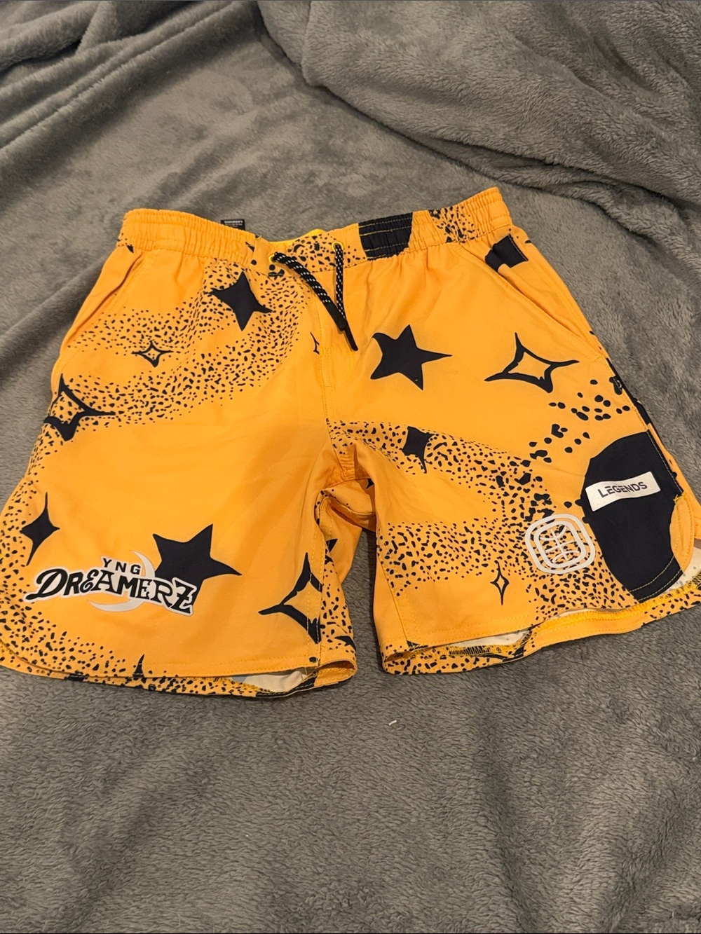 OVERTIME - YNG Dreamerz Orange Graphic Swim Shorts - YOUTH LARGE